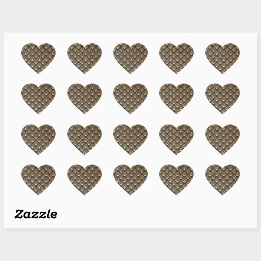 Modern Golden Gatsby Pattern Hart Sticker (Vel)