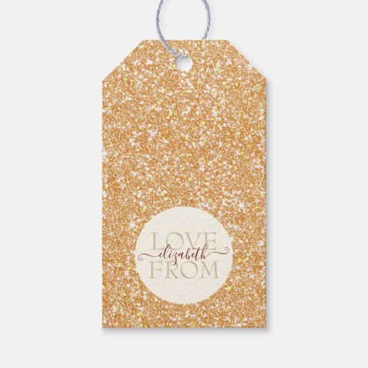 Modern Golden Girly  Cadeaulabel (Voorkant)