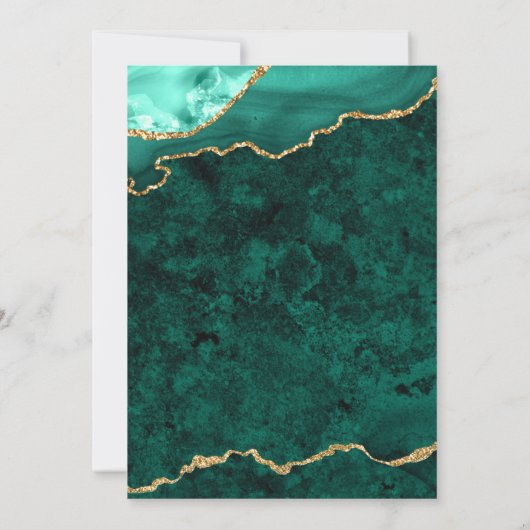 Modern Golden Green Marble Graduation Party Kaart (Achterkant)