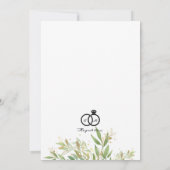 Modern Golden Greenery & Classic Border bruiloft Kaart (Achterkant)