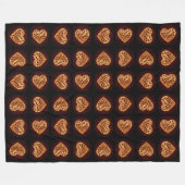 Modern Golden Heart on Burgundy Background Fleece Deken (Voorkant (Horizontaal))