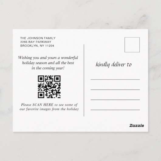 Modern Golden Holiday PHOTO kerstgroet Briefkaart (Achterkant)