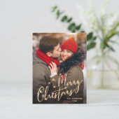 Modern Golden Holiday PHOTO kerstgroet Briefkaart (Staand voorkant)