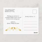 Modern Golden Holiday PHOTO kerstgroet Briefkaart (Achterkant)