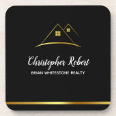 Modern Golden House Logo onroerend goed Bier Onderzetter (Voorkant)