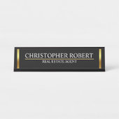 Modern Golden House Logo onroerend goed Bureau Naambordje (Voorkant)