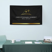 Modern Golden House Logo onroerend goed Spandoek (Beurs)