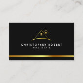 Modern Golden House Logo Real Estate Visitekaartje (Voorkant)