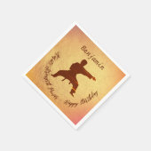 Modern Golden Karate Martial Arts Happy Birthday Servet (Hoek)