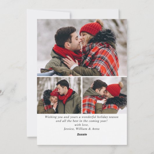 Modern Golden Kerstmis 4 PHOTO Greeting Holiday C Feestdagenkaart (Achterkant)