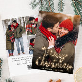 Modern Golden Kerstmis 4 PHOTO-groet Feestdagenkaart