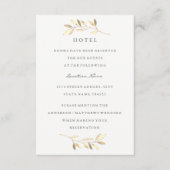 Modern Golden Leaf Wedding Hotel Accommodatie Informatiekaartje (Voorkant)