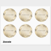 Modern Golden Leaf Wreath Wedding Sticker (Vel)