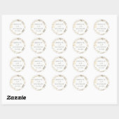 Modern Golden Leaf Wreath Wedding Sticker (Vel)