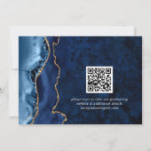 Modern Golden Navy Blue Graduation Party QR code Kaart (Achterkant)