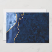Modern Golden Navy Blue Marble Graduation Party Kaart (Achterkant)
