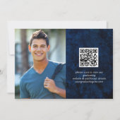 Modern Golden Navy Blue Marble Graduation Party Kaart (Achterkant)