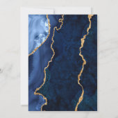 Modern Golden Navy Blue Marble Graduation Party Kaart (Achterkant)
