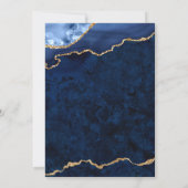 Modern Golden Navy Blue Marble Graduation Party Kaart (Achterkant)