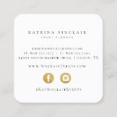 Modern Golden Peach Marble Pattern Vierkante Visitekaartje (Achterkant)