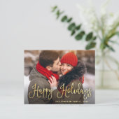 Modern Golden PHOTO-kerstgroet Briefkaart (Staand voorkant)