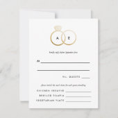 Modern Golden Rings Bruiloft RSVP Reageer Kaart (Voorkant)