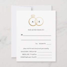 Modern Golden Rings Bruiloft RSVP Reageer Kaart