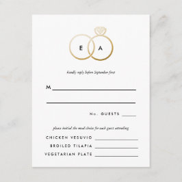 Modern Golden Rings Bruiloft RSVP Reageer Kaart