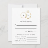 Modern Golden Rings Bruiloft RSVP Reageer Kaart (Voorkant)