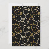 Modern Golden Rings Wedding Invitation Kaart (Achterkant)