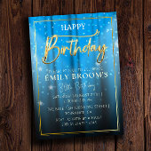 Modern Golden Sparkly 30e verjaardagsfeestje Kaart