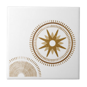 Modern Golden Starburst Medallion Tegeltje