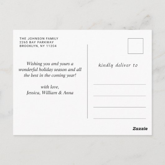 Modern Golden String Light PHOTO-kerstfeestdag Briefkaart (Achterkant)