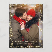 Modern Golden String Light PHOTO-kerstfeestdag Briefkaart (Voorkant)