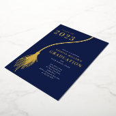 Modern Golden Tassel Afstuderen Invitation Folie Uitnodiging (Gedraaid)