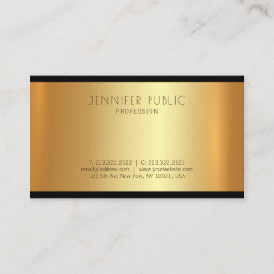 Modern Golden Trendy Graceful Glamor Plain Visitekaartje
