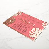 Modern Golden Tropical Leaves Vrijgezellenfeest Go Folie Uitnodiging (Gedraaid)