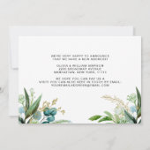 Modern Golden Waterverf Greenery Moving Aankondiging (Achterkant)