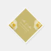 Modern Golden Yellow Rose Floral Wedding Servet (Hoek)