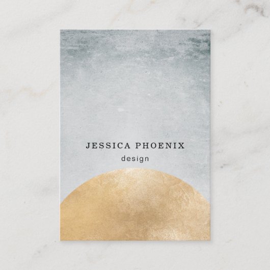 Modern Goldener Kreis Aquarell Grau Schwarz Visitekaartje (Voorkant)