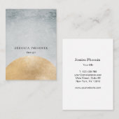 Modern Goldener Kreis Aquarell Grau Schwarz Visitekaartje (Voorkant / Achterkant)