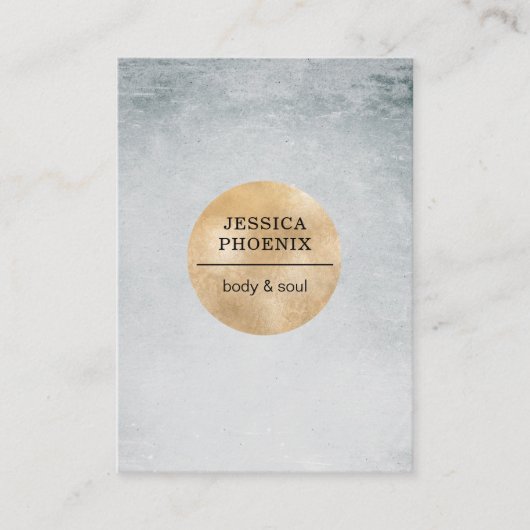 Modern Goldener Kreis Aquarell Grau Schwarz Visitekaartje (Voorkant)