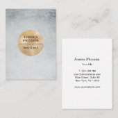 Modern Goldener Kreis Aquarell Grau Schwarz Visitekaartje (Voorkant / Achterkant)