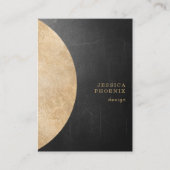 Modern Goldener Kreis Schwarz Visitekaartje (Voorkant)
