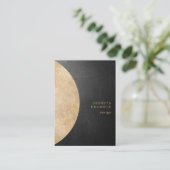 Modern Goldener Kreis Schwarz Visitekaartje (Staand voorkant)