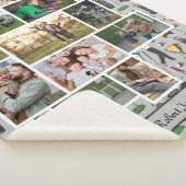 Modern Golf 10 Foto Collage Monogram Naam Sherpa Deken (3/4)