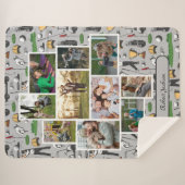 Modern Golf 10 Foto Collage Monogram Naam Sherpa Deken (Voorkant (horizontaal))