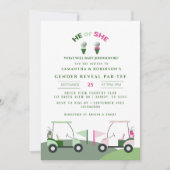 Modern Golf Baby Gender onthullen par-t-shirt uitn Kaart (Voorkant)