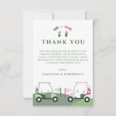 Modern Golf Baby Gender Reveal Par-t-shirt Bedankkaart (Voorkant)