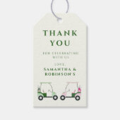 Modern Golf Baby Gender Reveal Par-t-shirt Cadeaulabel (Voorkant)